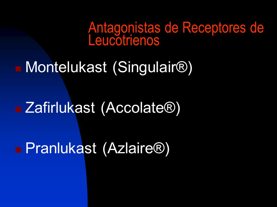 Antagonistas de Receptores de Leucotrienos
