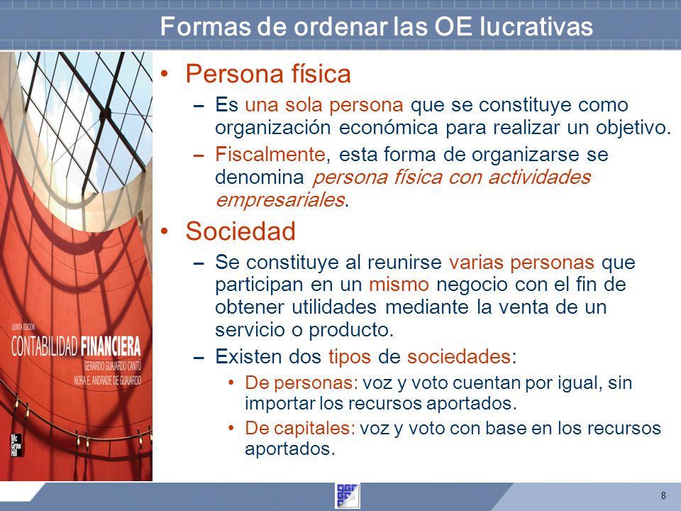 Formas de ordenar las OE lucrativas