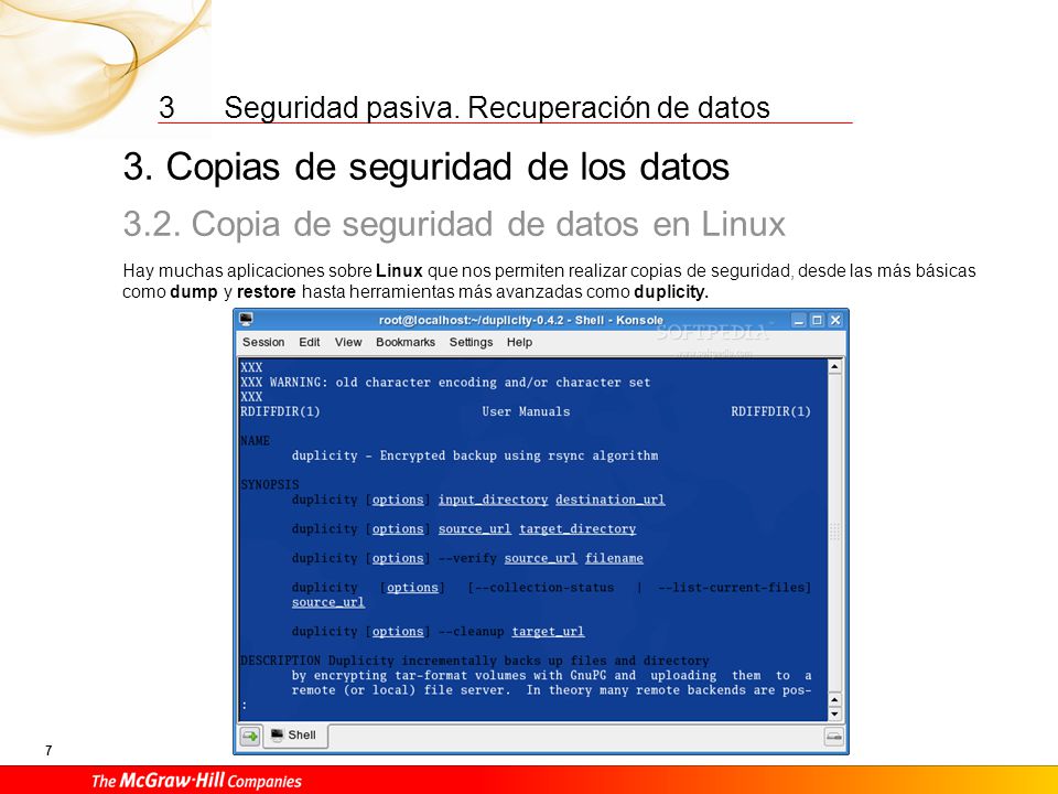 4. Modos de recuperación frente a pérdidas en el sistema operativo