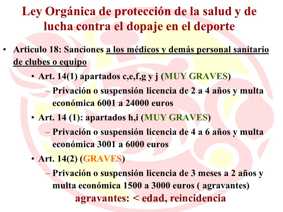 Ley Orgánica de protección de la salud y de lucha contra el dopaje en el deporte