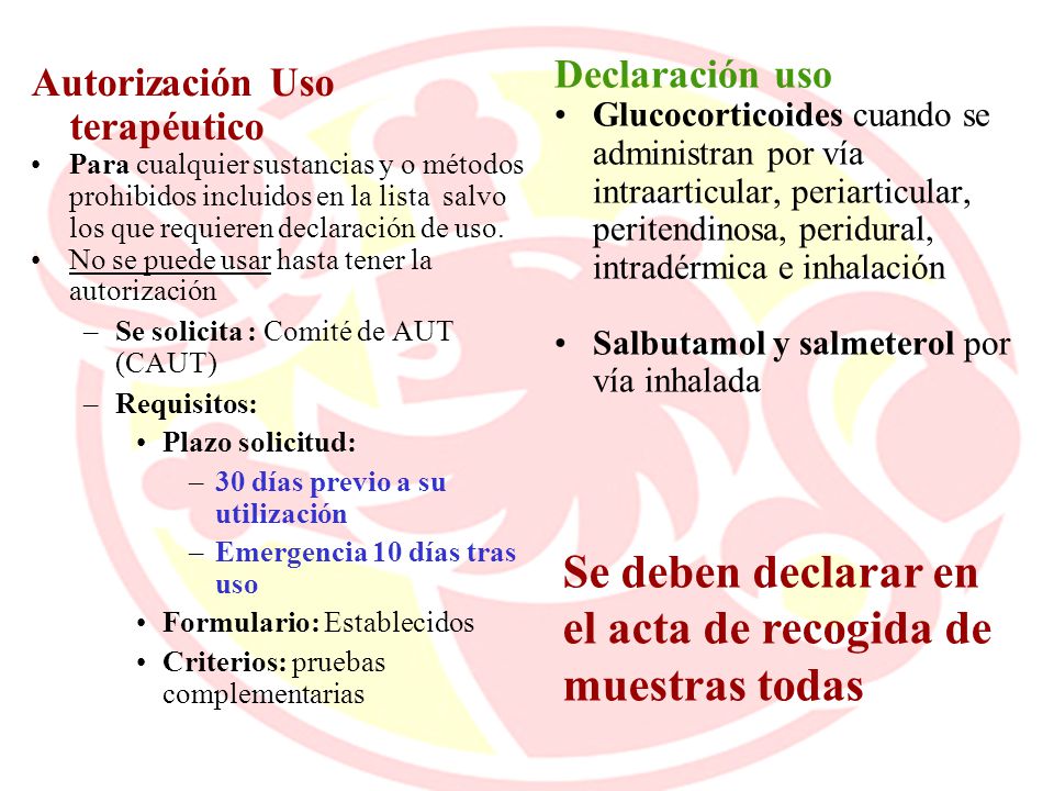 Se deben declarar en el acta de recogida de muestras todas
