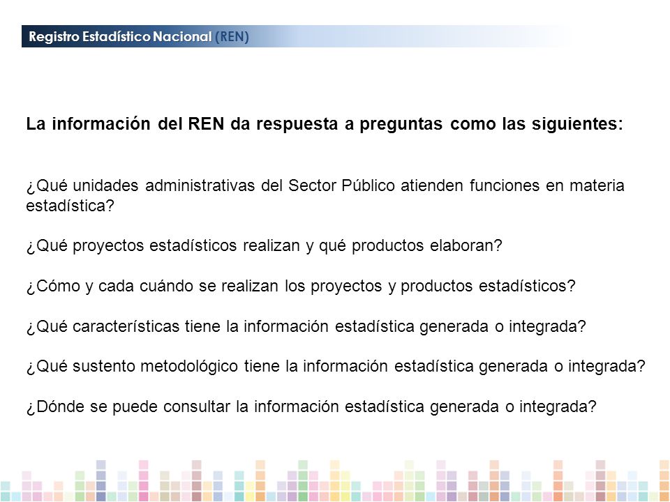 La información del REN da respuesta a preguntas como las siguientes: