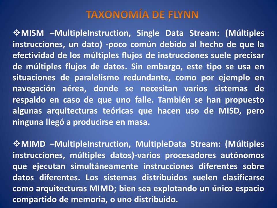 TAXONOMÍA DE FLYNN