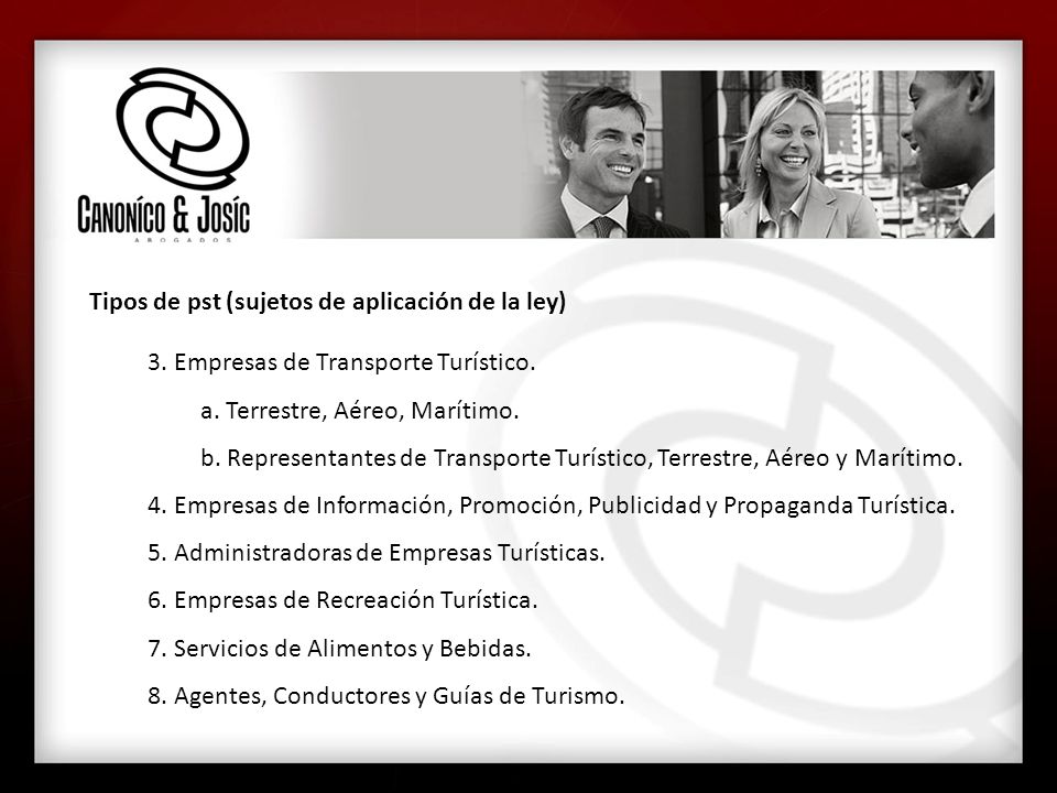 Tipos de pst (sujetos de aplicación de la ley)
