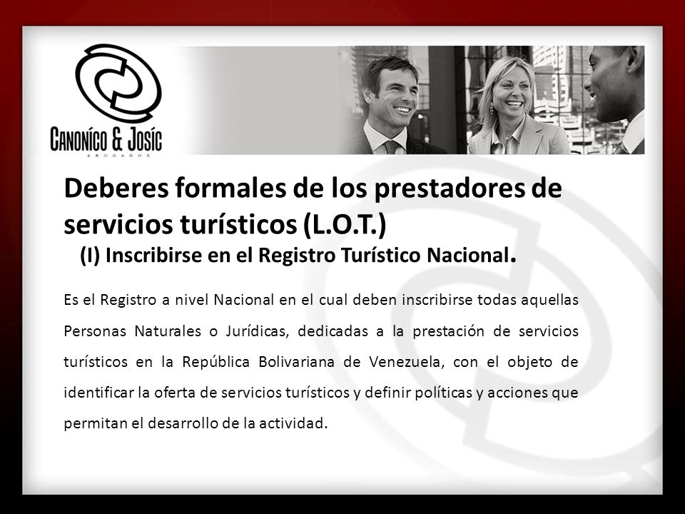 Deberes formales de los prestadores de servicios turísticos (L.O.T.)