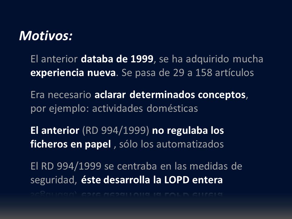 Motivos: El anterior databa de 1999, se ha adquirido mucha experiencia nueva. Se pasa de 29 a 158 artículos.