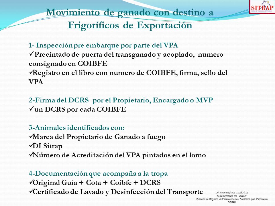 Movimiento de ganado con destino a Frigoríficos de Exportación