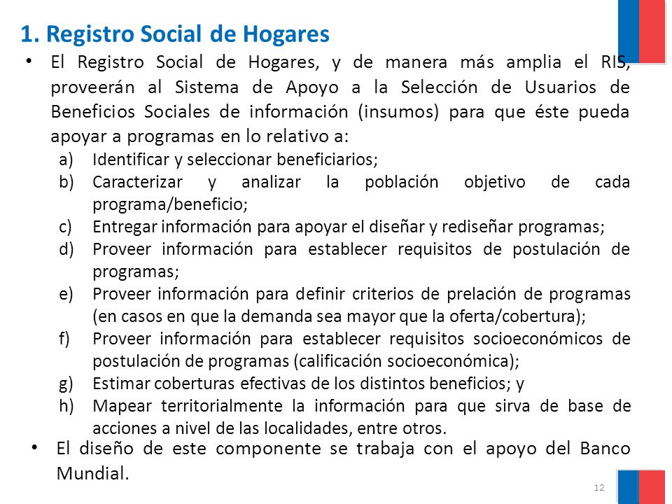 1. Registro Social de Hogares