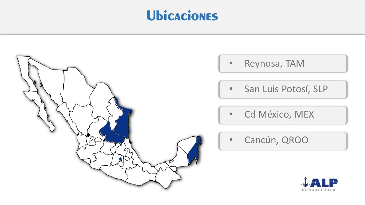 Ubicaciones Reynosa, TAM San Luis Potosí, SLP Cd México, MEX