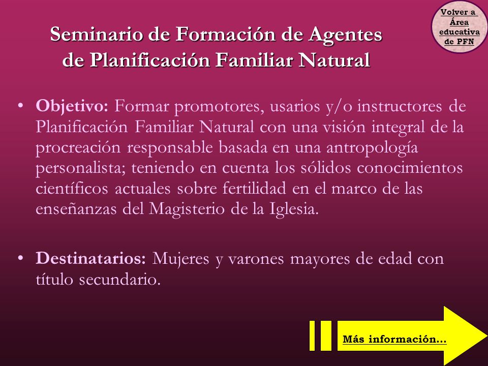Seminario de Formación de Agentes de Planificación Familiar Natural