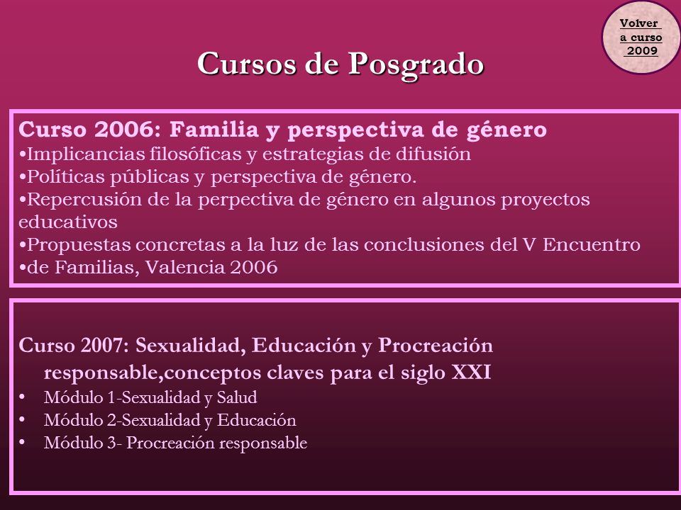 Cursos de Posgrado Curso 2006: Familia y perspectiva de género