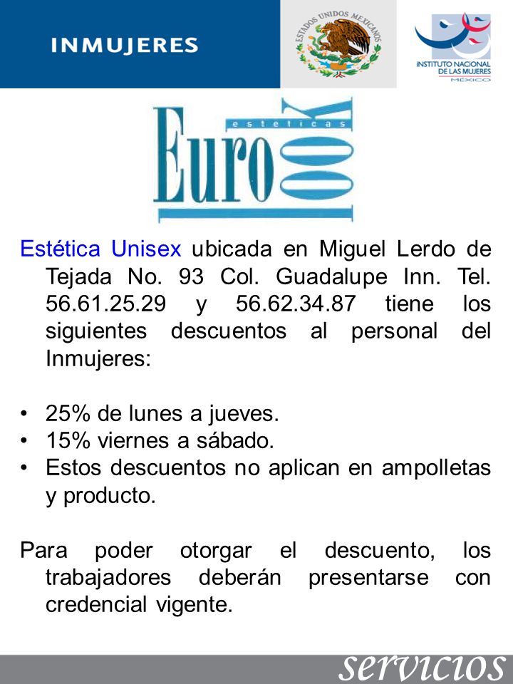 Estética Unisex ubicada en Miguel Lerdo de Tejada No. 93 Col