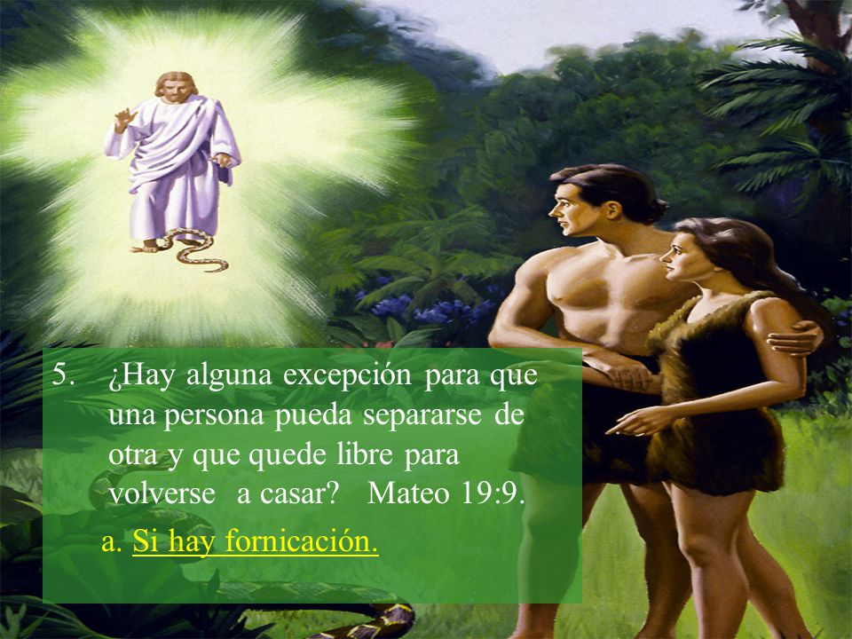 ¿Hay alguna excepción para que una persona pueda separarse de otra y que quede libre para volverse a casar Mateo 19:9.