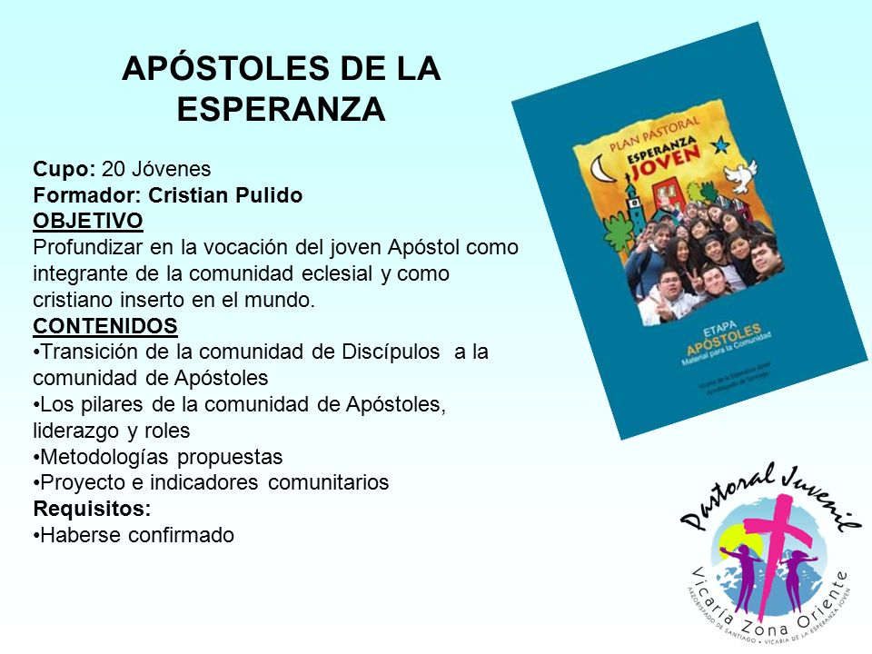 APÓSTOLES DE LA ESPERANZA