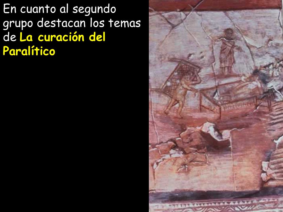 En cuanto al segundo grupo destacan los temas de La curación del Paralítico