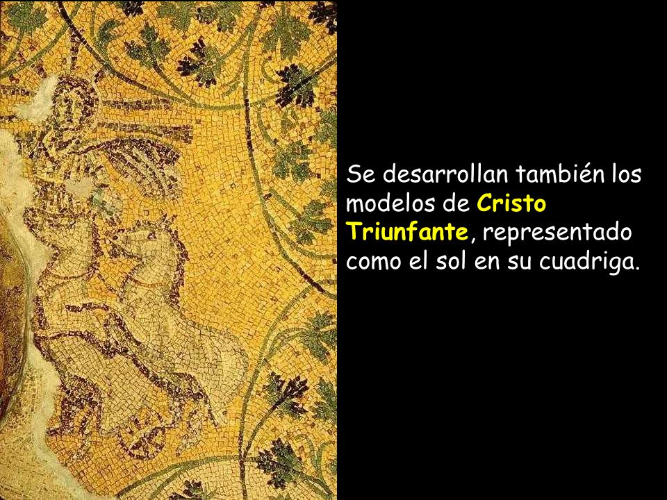 Se desarrollan también los modelos de Cristo Triunfante, representado como el sol en su cuadriga.