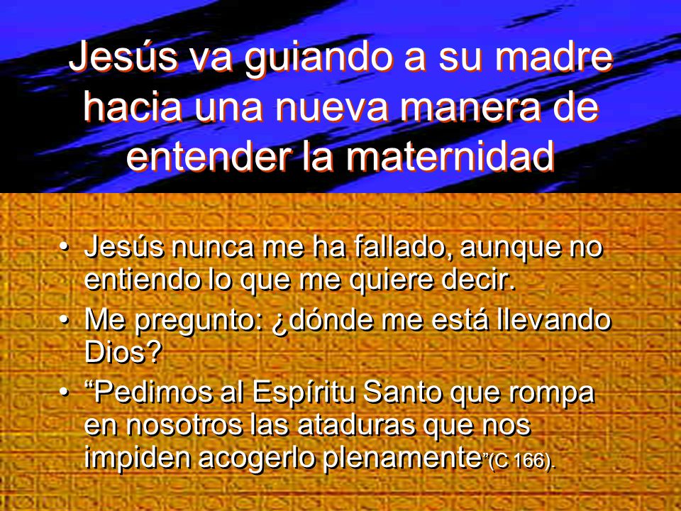 Jesús va guiando a su madre hacia una nueva manera de entender la maternidad