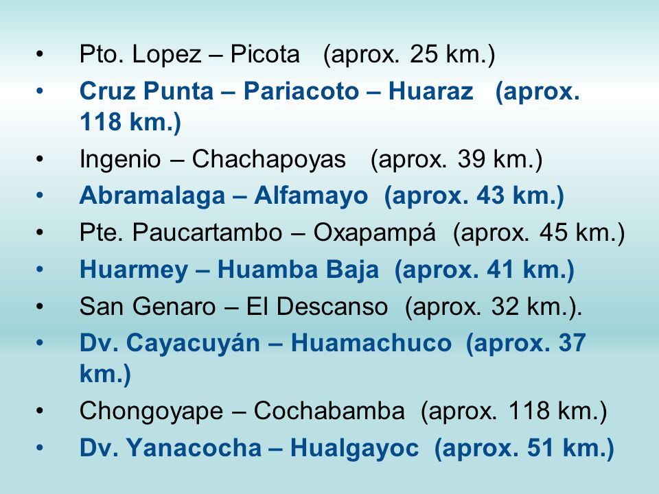 Pto. Lopez – Picota (aprox. 25 km.)