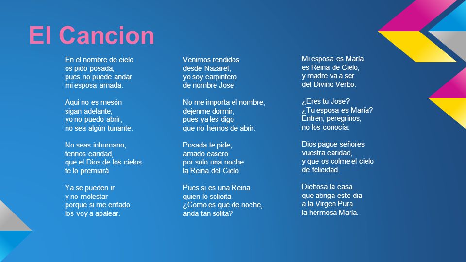 El Cancion En el nombre de cielo os pido posada, pues no puede andar