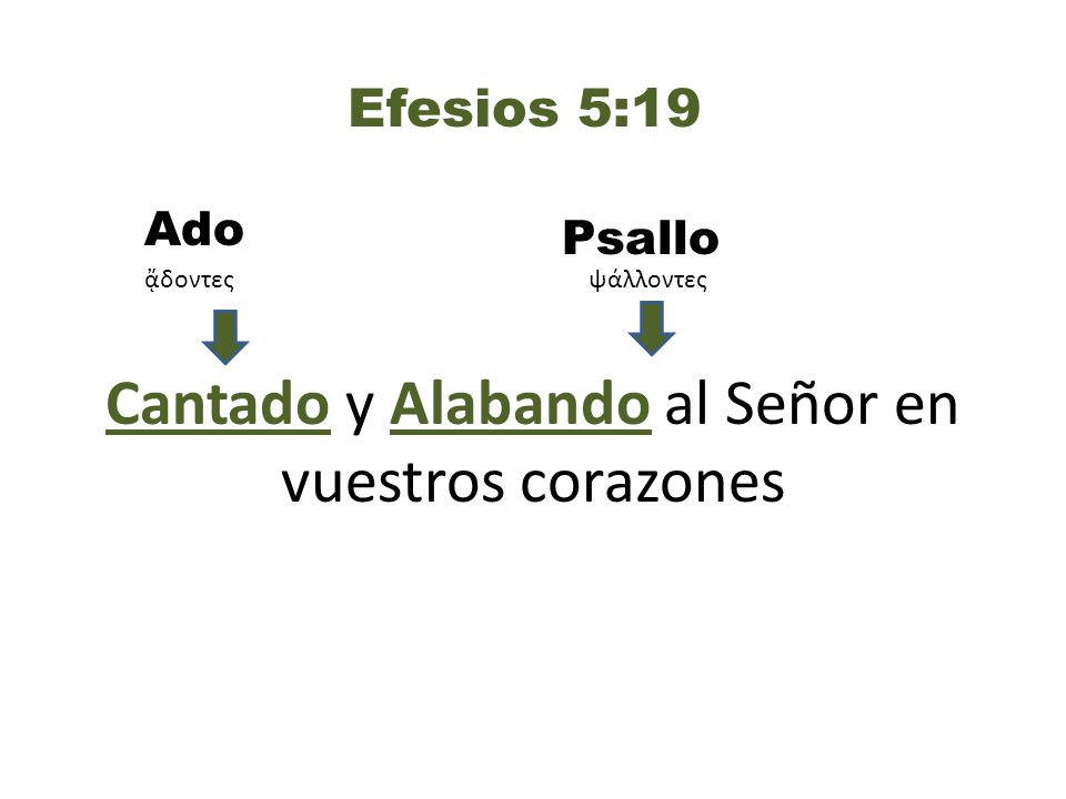 Cantado y Alabando al Señor en vuestros corazones