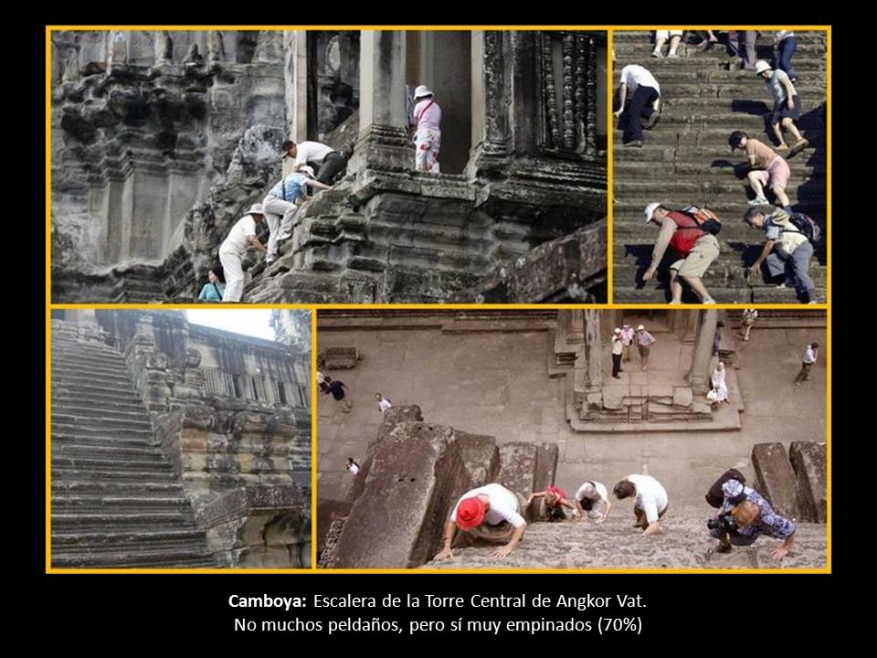 Camboya: Escalera de la Torre Central de Angkor Vat.