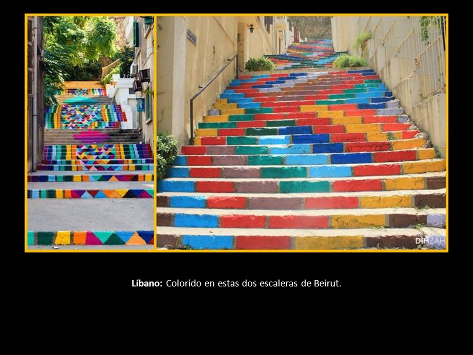 Líbano: Colorido en estas dos escaleras de Beirut.