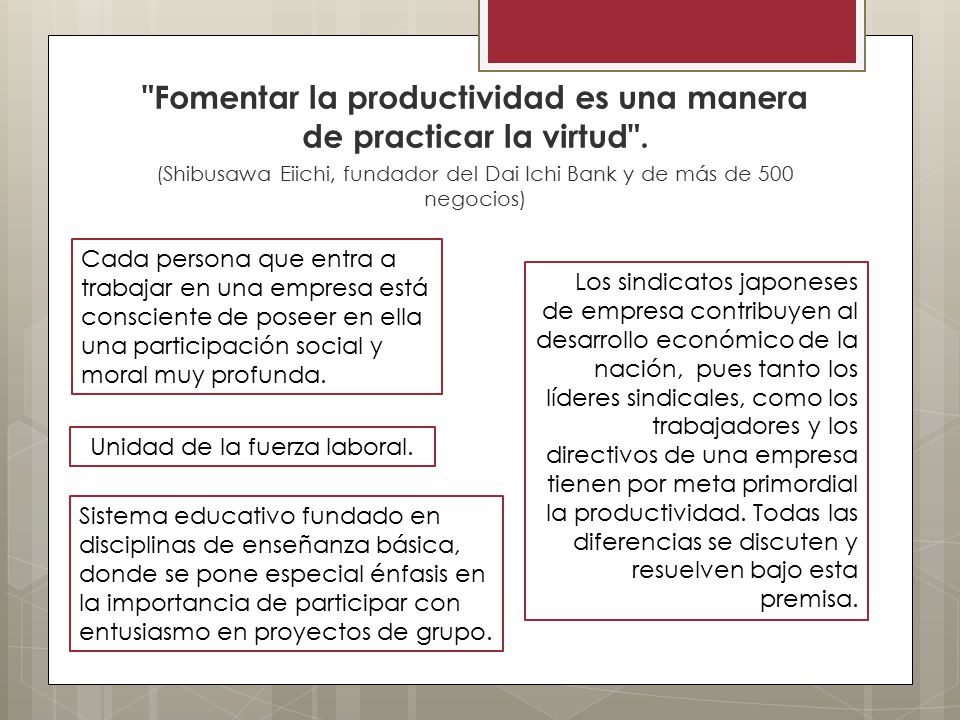 Fomentar la productividad es una manera de practicar la virtud .
