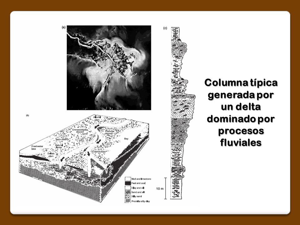 Columna típica generada por un delta dominado por procesos fluviales