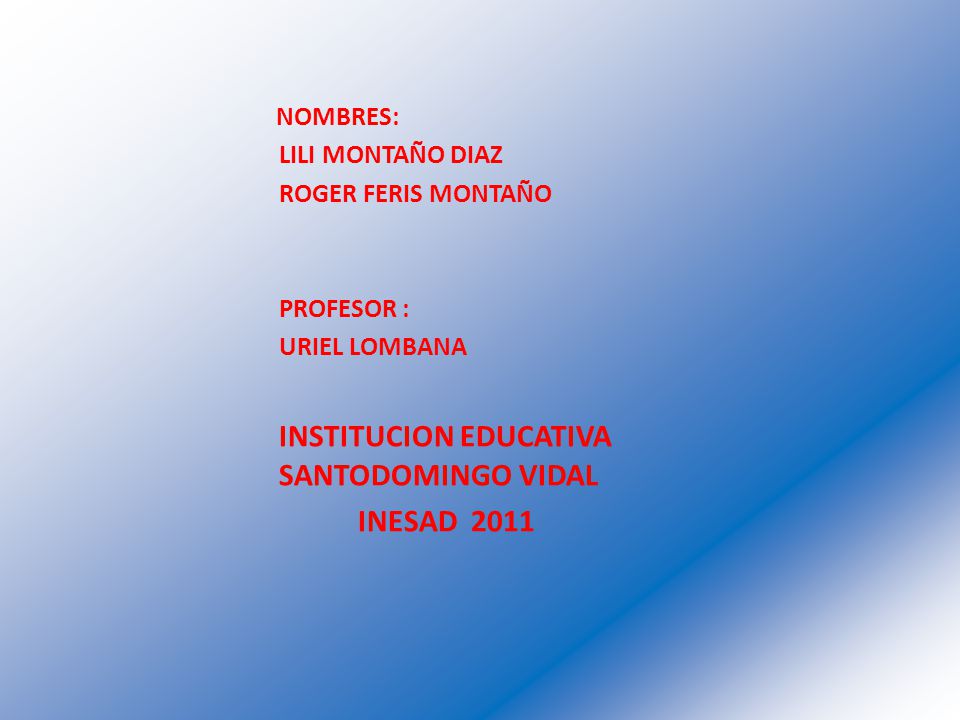 INSTITUCION EDUCATIVA SANTODOMINGO VIDAL INESAD 2011