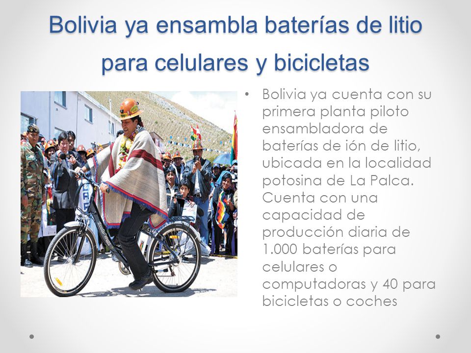 Bolivia ya ensambla baterías de litio para celulares y bicicletas