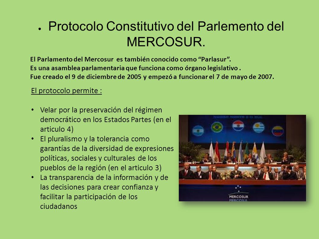 Protocolo Constitutivo del Parlemento del MERCOSUR.