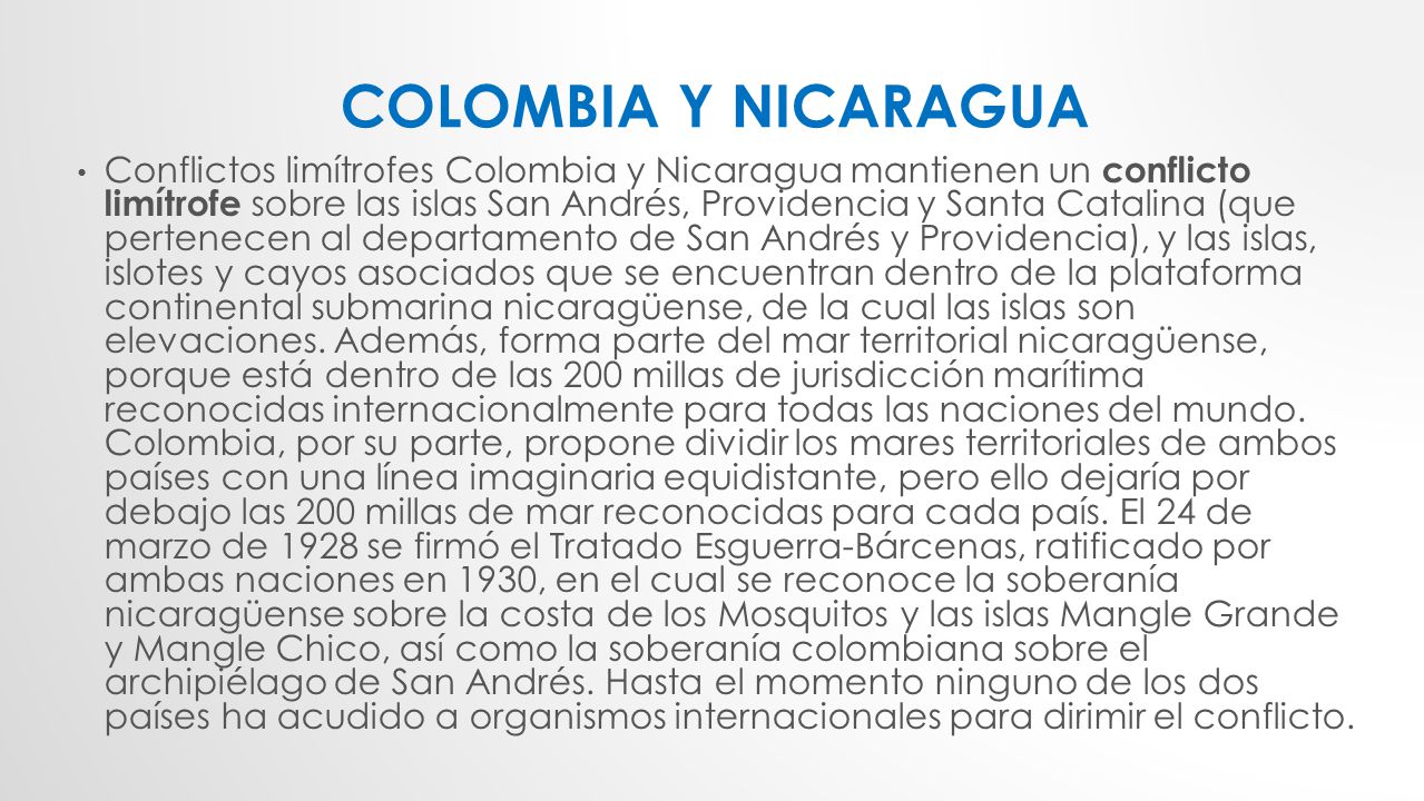 COLOMBIA Y NICARAGUA