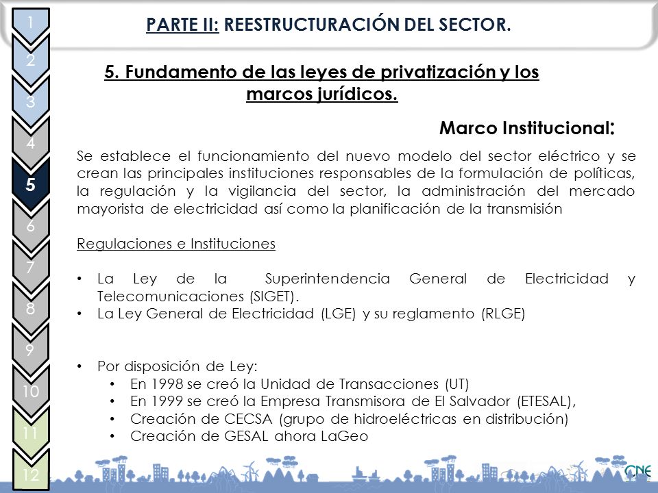 PARTE II: REESTRUCTURACIÓN DEL SECTOR.