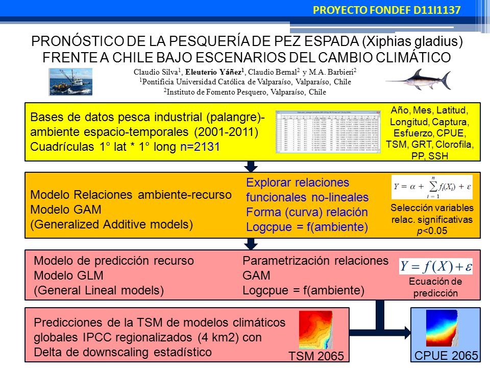 PROYECTO FONDEF D11I1137 PRONÓSTICO DE LA PESQUERÍA DE PEZ ESPADA (Xiphias gladius) FRENTE A CHILE BAJO ESCENARIOS DEL CAMBIO CLIMÁTICO.