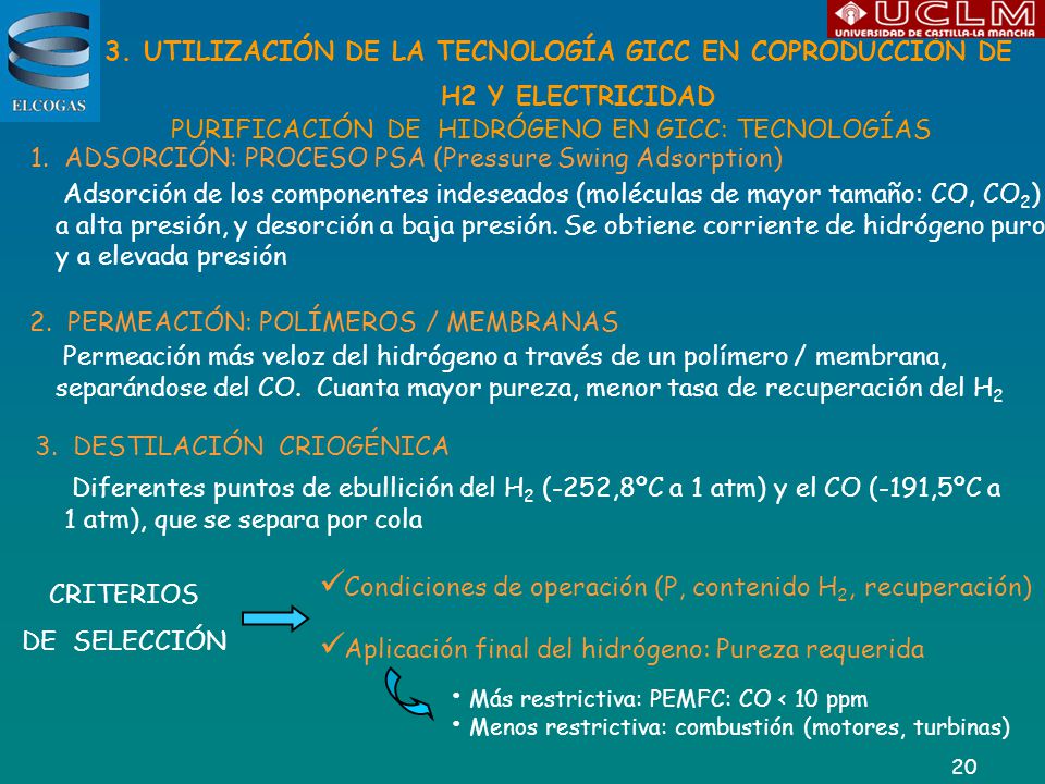 UTILIZACIÓN DE LA TECNOLOGÍA GICC EN COPRODUCCIÓN DE H2 Y ELECTRICIDAD