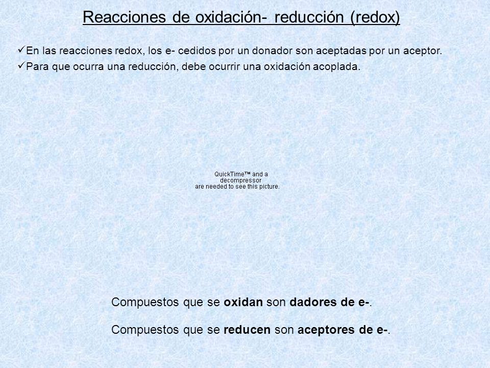 Reacciones de oxidación- reducción (redox)
