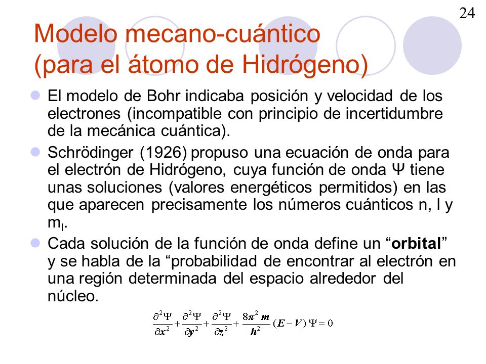 Modelo mecano-cuántico (para el átomo de Hidrógeno)