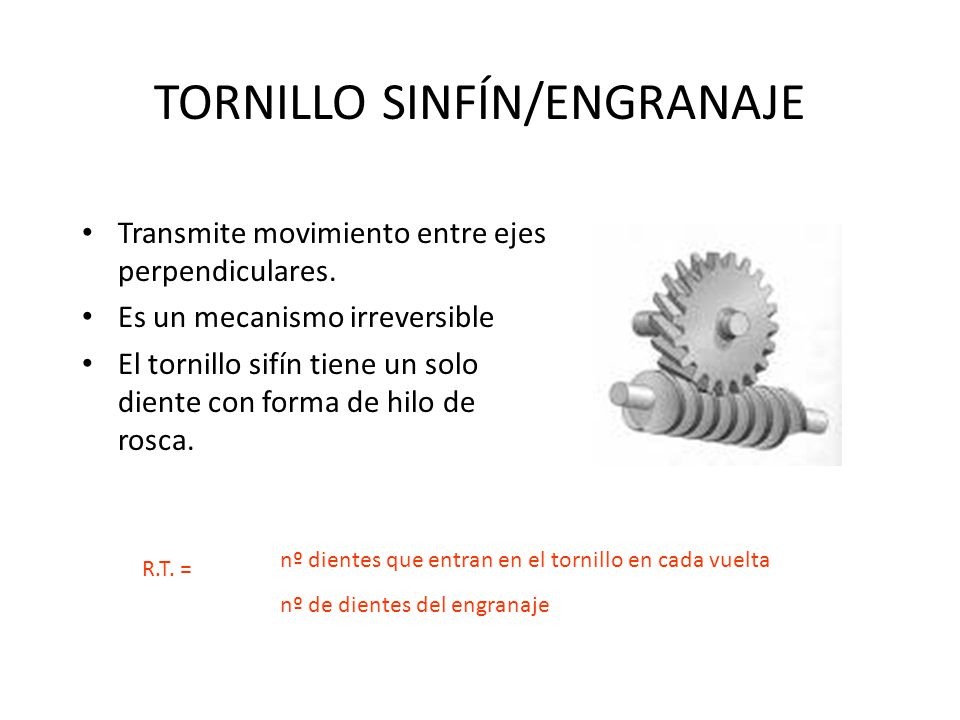 TORNILLO SINFÍN/ENGRANAJE