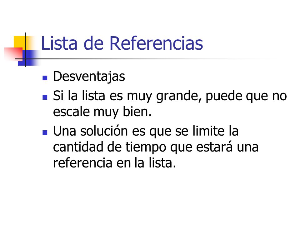 Lista de Referencias Desventajas