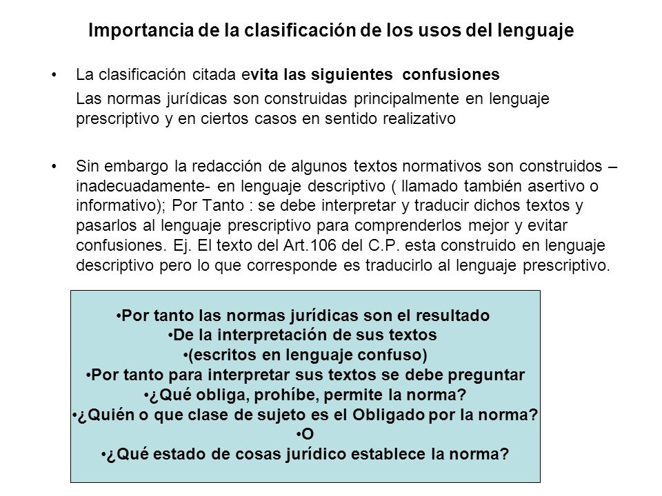 Importancia de la clasificación de los usos del lenguaje