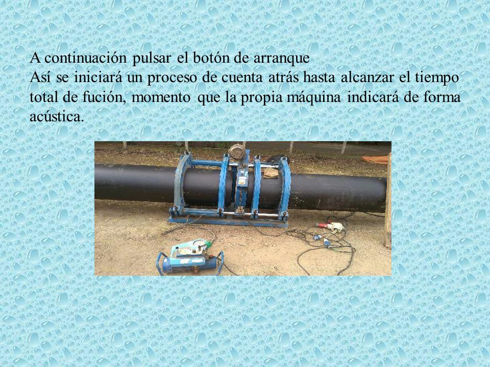A continuación pulsar el botón de arranque Así se iniciará un proceso de cuenta atrás hasta alcanzar el tiempo total de fución, momento que la propia máquina indicará de forma acústica.