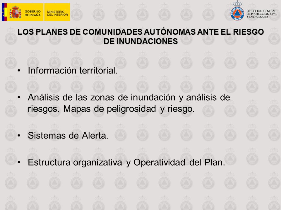 LOS PLANES DE COMUNIDADES AUTÓNOMAS ANTE EL RIESGO DE INUNDACIONES