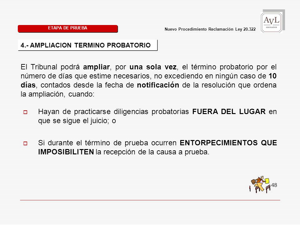 ETAPA DE PRUEBA Nuevo Procedimiento Reclamación Ley AMPLIACION TERMINO PROBATORIO.
