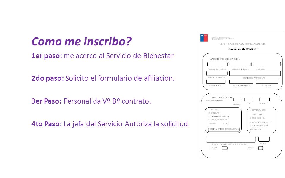 Como me inscribo 1er paso: me acerco al Servicio de Bienestar