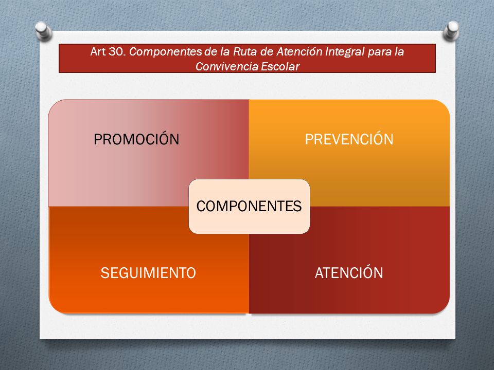 Art 30. Componentes de la Ruta de Atención Integral para la Convivencia Escolar