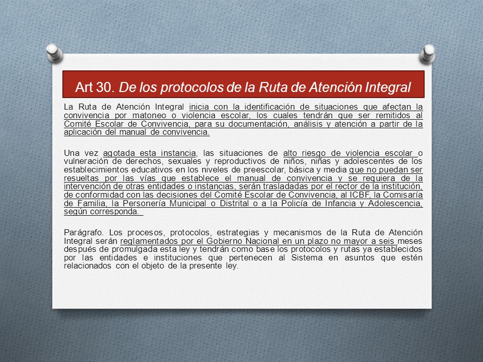 Art 30. De los protocolos de la Ruta de Atención Integral