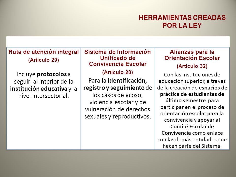 HERRAMIENTAS CREADAS POR LA LEY