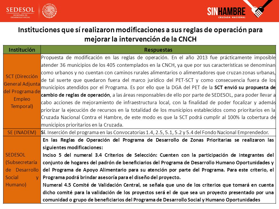 SCT (Dirección General Adjunta del Programa de Empleo Temporal)
