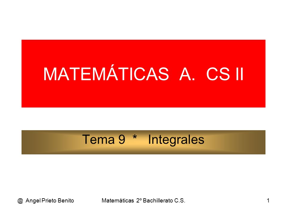 Matemáticas 2º Bachillerato C.S.