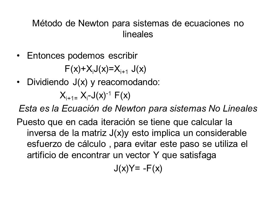 Método de Newton para sistemas de ecuaciones no lineales